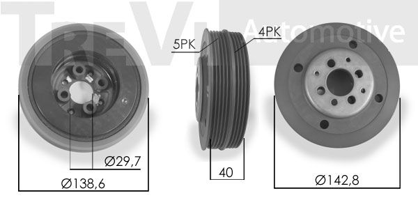 TREVI AUTOMOTIVE skriemulys, alkūninis velenas PC1013